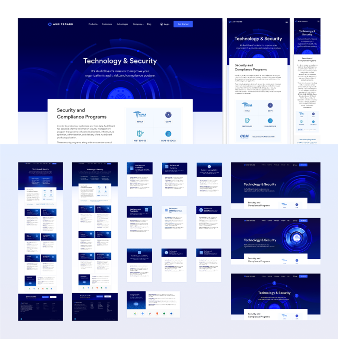 Technology and Security responsive web layouts.